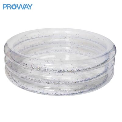 Transparent Glitter Inflatable Kiddie Pool - Sparkly Backyard Water Play Pool for Toddlers/Kids Summer Fun