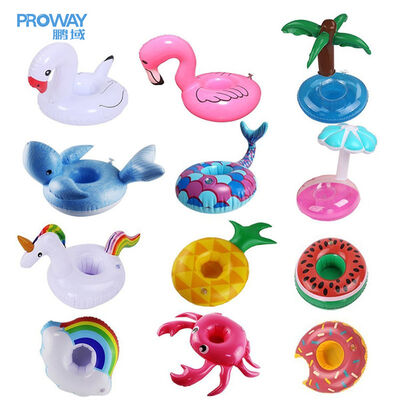 Customizable Inflatable Palm Tree Cup Holder - Pool Floating Drink Holder for Summer, Personalized Logo/Print for Beach Party