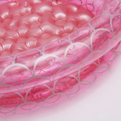 Pink Mermaid Tail Inflatable Kiddie Pool - Durable PVC Paddling Pool for Kids Summer Garden/Backyard