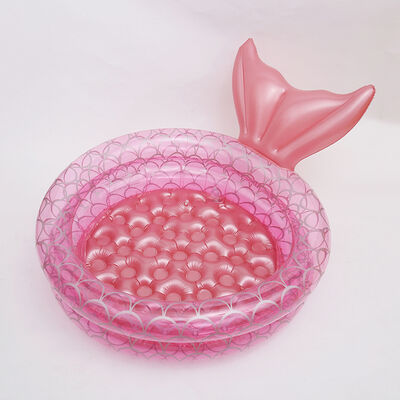 Pink Mermaid Tail Inflatable Kiddie Pool - Durable PVC Paddling Pool for Kids Summer Garden/Backyard