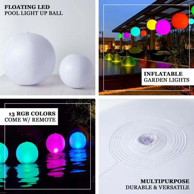 40CM Inflatable LED Glow Ball with 12-Color Remote Control for Indoor/Outdoor Events