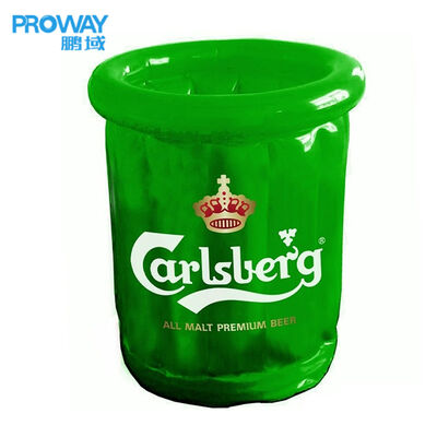Custom Logo Inflatable Ice Bucket: Personalized Party Cooler for Weddings, Corporate Events & Summer Gatherings | White Portable Inflatable Drink Tub
