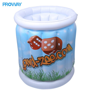 Custom Logo Inflatable Ice Bucket: Personalized Party Cooler for Weddings, Corporate Events & Summer Gatherings | White Portable Inflatable Drink Tub
