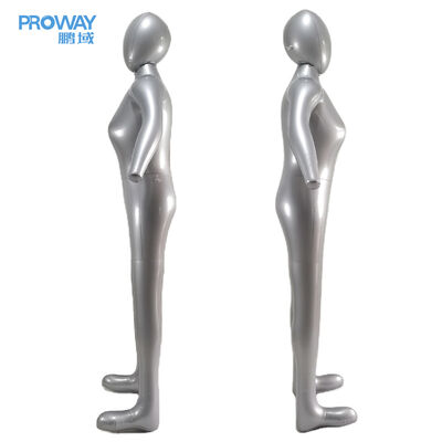 Full Body Inflatable Female Mannequin: Lightweight & Portable Clothing Display Model with Realistic Body Shape—Sleek Silver, Durable Quick-Inflate Dress Form for Retail Stores, Fashion Shows, Home Use