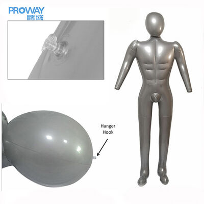 Full Body Inflatable Male Mannequin: Realistic Muscular, Lightweight Portable Clothing Display—Silver, Quick-Inflate for Retail/Fashion Shows | Space-Saving & Cost-Effective