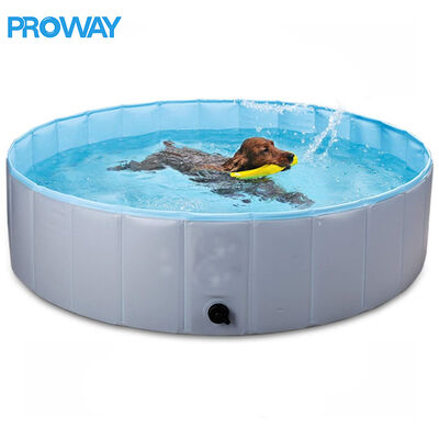 Foldable PVC Pet Pool: Collapsible Dog Swimming Tub with Drain Plug—Portable, Durable Bathing Pool for Dogs/Cats (Outdoor/Indoor Use)