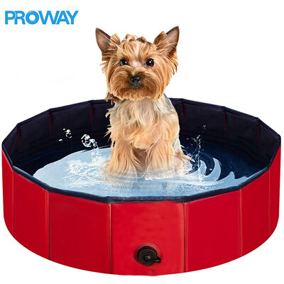 Foldable PVC Pet Pool: Collapsible Dog Swimming Tub with Drain Plug—Portable, Durable Bathing Pool for Dogs/Cats (Outdoor/Indoor Use)