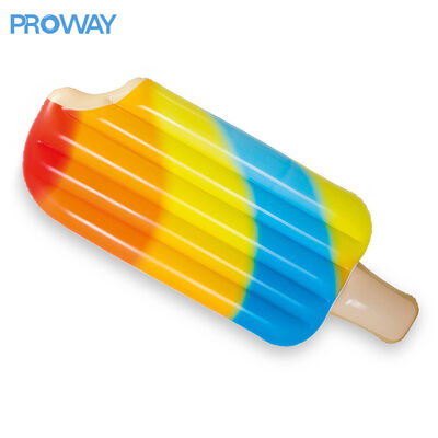 Customizable Rainbow Popsicle Inflatable Float with Thickened 0.35mm Eco-PVC and Leak-Proof Design for Pool and Beach