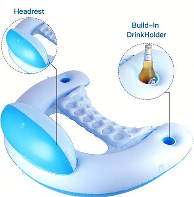 Inflatable Pool Float with UPF50+ Sun Shade, Ergonomic Headrest, and Breathable Mesh Seat for Comfortable Lounging