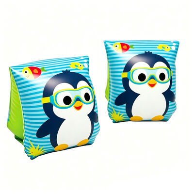 Cute puppy design inflatable swimming arm floaties for toddlers. Thickened leak-proof eco PVC material, soft & safe.