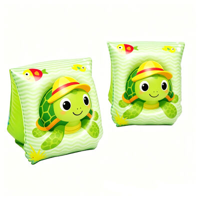 Cute puppy design inflatable swimming arm floaties for toddlers. Thickened leak-proof eco PVC material, soft & safe.
