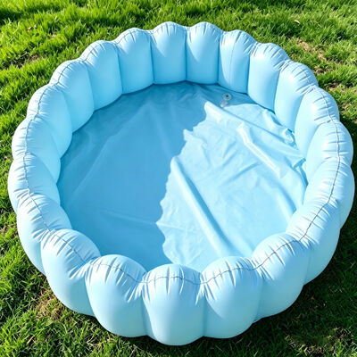 Pastel Pink Bubble Inflatable Swimming Pool - Leak-Proof & Durable Portable PVC Family Pool for Easy Inflate & Store