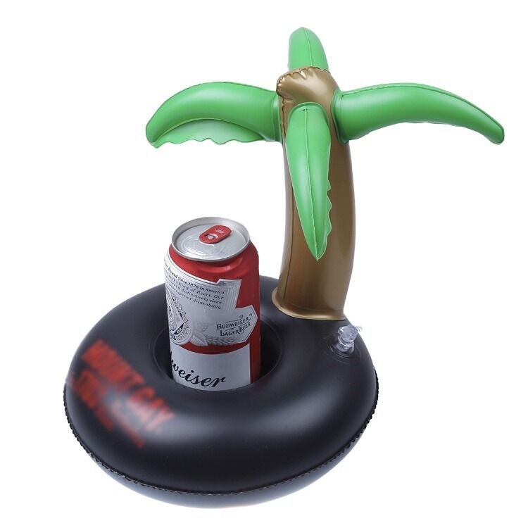 Customizable Inflatable Palm Tree Cup Holder - Pool Floating Drink Holder for Summer, Personalized Logo/Print for Beach Party