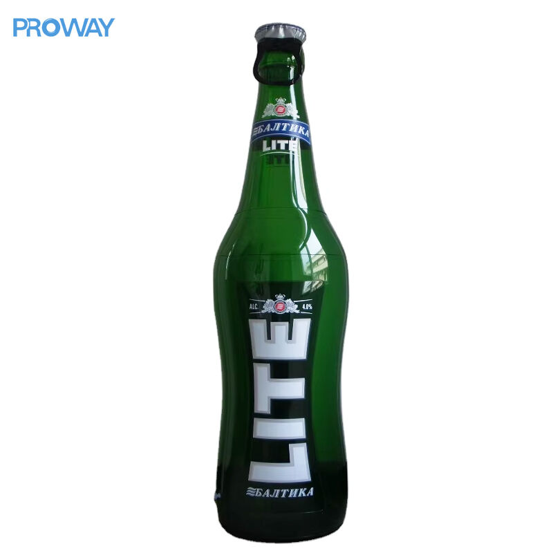 Custom Branded Giant Inflatable Beer Bottle with PVC Plastic Material and LED/Hanging System Add-ons