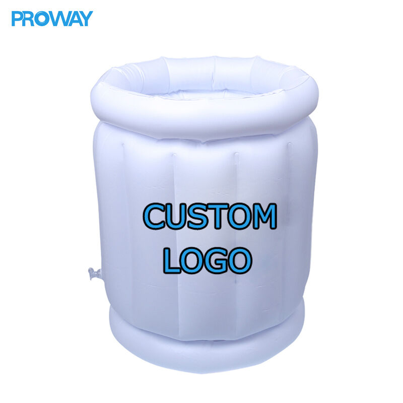 Custom Logo Inflatable Ice Bucket: Personalized Party Cooler for Weddings, Corporate Events & Summer Gatherings | White Portable Inflatable Drink Tub
